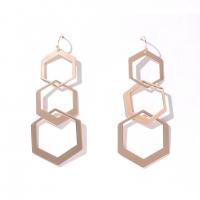 Tibetan Style Drop Earrings, fashion jewelry & for woman, golden, 90x35mm, Sold By Pair