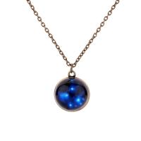 Time Gem Jewelry Necklace Glass with Zinc Alloy with 5 extender chain Round plated Unisex Length Approx 20.08 Inch Sold By PC