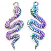 Tibetan Style Animal Pendants, Snake, colorful plated, Unisex & different styles for choice, more colors for choice, nickel, lead & cadmium free, 13x38mm, Length:Approx 19.69 Inch, Sold By PC