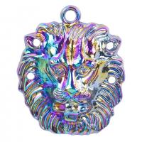 Zinc Alloy Animal Pendants Lion colorful plated & for man nickel lead & cadmium free Length Approx 19.69 Inch Sold By PC