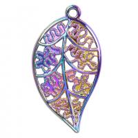 Tibetan Style Leaf Pendants, colorful plated, different styles for choice & for woman & hollow, more colors for choice, nickel, lead & cadmium free, 20x36mm, Length:Approx 19.69 Inch, Sold By PC