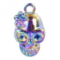 Tibetan Style Skull Pendants, colorful plated, Unisex & Halloween Jewelry Gift & different styles for choice, more colors for choice, nickel, lead & cadmium free, 13x23mm, Length:Approx 19.69 Inch, Sold By PC