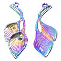Tibetan Style Leaf Pendants, Calla Lily, colorful plated, Unisex & different styles for choice, more colors for choice, nickel, lead & cadmium free, 15x39mm, Length:Approx 19.69 Inch, Sold By PC