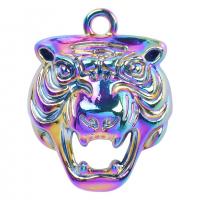 Zinc Alloy Animal Pendants Tiger colorful plated & for man nickel lead & cadmium free Length Approx 19.69 Inch Sold By PC