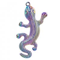 Tibetan Style Animal Pendants, Gecko, colorful plated, different styles for choice & for man, more colors for choice, nickel, lead & cadmium free, 32x59mm, Length:Approx 19.69 Inch, Sold By PC