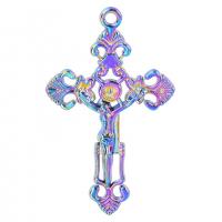 Tibetan Style Cross Pendants, colorful plated, Unisex & different styles for choice, more colors for choice, nickel, lead & cadmium free, 31x51mm, Length:Approx 19.69 Inch, Sold By PC
