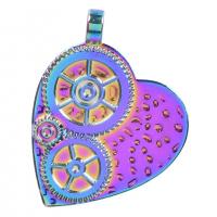 Zinc Alloy Heart Pendants colorful plated Unisex nickel lead & cadmium free Length Approx 19.69 Inch Sold By PC