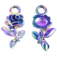 Zinc Alloy Flower Pendants Rose colorful plated & for woman nickel lead & cadmium free Length Approx 19.69 Inch Sold By PC