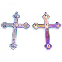 Tibetan Style Cross Pendants, colorful plated, Unisex & different styles for choice, more colors for choice, nickel, lead & cadmium free, 54x80mm, Length:Approx 19.69 Inch, Sold By PC