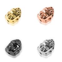 Cubic Zirconia Micro Pave Brass Beads Buddha plated DIY & micro pave cubic zirconia nickel lead & cadmium free Sold By PC