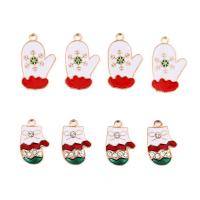 Zinc Alloy Christmas Pendants Christmas Glove gold color plated Christmas Design & enamel & with rhinestone mixed colors nickel lead & cadmium free  Sold By Bag