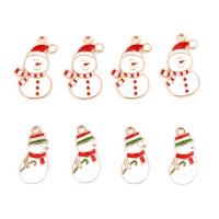 Tibetan Style Christmas Pendants, Snowman, gold color plated, Christmas Design & different styles for choice & enamel, mixed colors, nickel, lead & cadmium free, 15x24mm,11x21mm, 100PCs/Bag, Sold By Bag