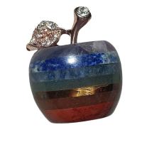 Gemstone Decoration, with Tibetan Style, Apple, plated, with rhinestone, more colors for choice, 30x35mm, Sold By PC