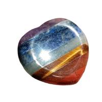 Gemstone Thumb Worry Stone, Heart, polished, Massage, mixed colors, 40x9mm, Sold By PC
