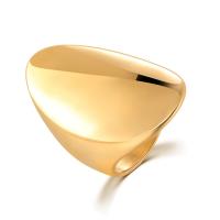 Anel de dedo de aço inoxidável, Aço inoxidável 304, forma de anel, cromado de cor dourada, joias de moda & polido & tamanho diferente para a escolha & para mulher, dourado, vendido por PC