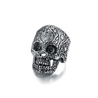 Stainless Steel Finger Ring 304 Stainless Steel Skull Vacuum Ion Plating fashion jewelry & polished & punk style & for man Sold By PC