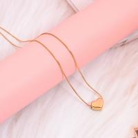 Stainless Steel Jewelry Necklace 304 Stainless Steel Heart Vacuum Ion Plating fashion jewelry & polished & for woman Length 45 cm Sold By PC