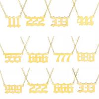 Stainless Steel Jewelry Necklace 304 Stainless Steel with 1.97inch extender chain Number 18K gold plated & fashion jewelry & for woman golden Length Approx 15.75 Inch Sold By PC