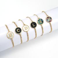 Stainless Steel Jewelry Bracelet, 304 Stainless Steel, with 1.18inch extender chain, Round, Vacuum Ion Plating, fashion jewelry & different designs for choice & with letter pattern & for woman, more colors for choice, 16mm, Length:Approx 7.45 Inch, Sold By PC