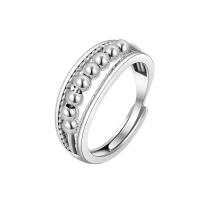 Brass Finger Ring, Round, silver color plated, Adjustable & fashion jewelry & for woman, silver color, nickel, lead & cadmium free, 17.60x7.63mm, Sold By PC