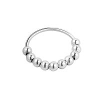Brass Finger Ring, Round, silver color plated, fashion jewelry & different size for choice & for woman, silver color, nickel, lead & cadmium free, 1.45mm, Sold By PC