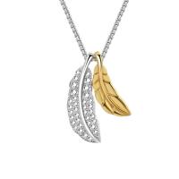 Cubic Zircon Micro Pave Brass Necklace with 2.36 inch extender chain Feather plated fashion jewelry & micro pave cubic zirconia & for woman mixed colors nickel lead & cadmium free Length 17.32 Inch Sold By PC