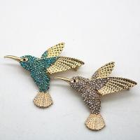 Rhinestone Brooch, Tibetan Style, Hummingbird, gold color plated, Unisex & with rhinestone, more colors for choice, nickel, lead & cadmium free, 42x33mm, 10PCs/Lot, Sold By Lot