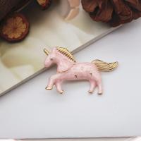Enamel Brooch Zinc Alloy Horse gold color plated Unisex & with rhinestone nickel lead & cadmium free 60mm Sold By Lot