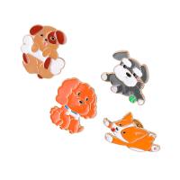 Enamel Brooch Zinc Alloy Dog gold color plated Unisex nickel lead & cadmium free 24-30mm Sold By Lot