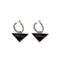 Huggie Hoop Drop Earring Zinc Alloy Triangle platinum color plated for woman & enamel nickel lead & cadmium free Sold By Lot