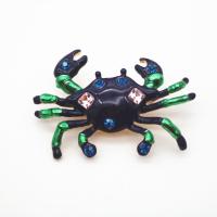 Enamel Brooch Zinc Alloy Crab gold color plated for woman & with rhinestone nickel lead & cadmium free Sold By Lot