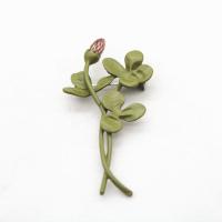 Zinc Alloy Brooches Three Leaf Clover stoving varnish for woman nickel lead & cadmium free Sold By Lot