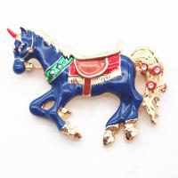 Enamel Brooch Zinc Alloy Horse gold color plated Unisex & with rhinestone nickel lead & cadmium free Sold By Lot