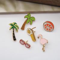 Enamel Brooch Zinc Alloy gold color plated Unisex nickel lead & cadmium free 30mm Sold By Lot