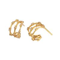 Boucle d'oreille bijoux en argent sterling, Argent sterling 925, Placage, pour femme & avec strass, plus de couleurs à choisir, 9.50mm, Vendu par paire