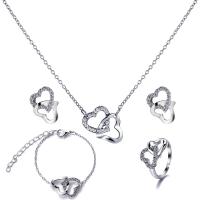 Zinc Alloy Jewelry Sets plated fashion jewelry & for woman & with rhinestone nickel lead & cadmium free Sold By Set