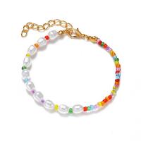 alliage de zinc bracelet, avec Seedbead, avec 1.97inch chaînes de rallonge, bijoux de mode & styles différents pour le choix & pour femme, protéger l'environnement, sans nickel, plomb et cadmium, Vendu par PC