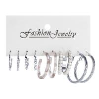 Zinklegierung Ohrring-Set, mit Kunststoff Perlen & Acryl, plattiert, 5 Stück & Modeschmuck & verschiedene Stile für Wahl & für Frau, keine, frei von Nickel, Blei & Kadmium, verkauft von setzen