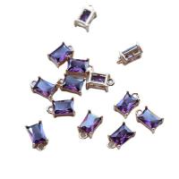 Messing smykker Connector, forgyldt, Micro Pave cubic zirconia, flere farver til valg, 6x10mm, Solgt af PC
