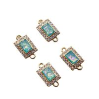 Cubic Zirconia Micro Pave Brass Connector with Resin plated micro pave cubic zirconia Sold By PC