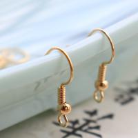 Brass Hook Earwire, plated, golden, 3-30mm, Sold By PC