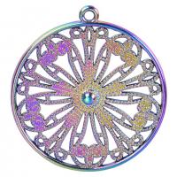 Collier de bijoux en alliage de zinc, Placage, pour femme, multicolore, 33x30mm, Longueur:50 cm, Vendu par PC