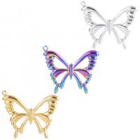 Bijoux pendentifs en acier inoxydable , Acier inoxydable 304, papillon, Placage, plus de couleurs à choisir, 23x26mm, Vendu par PC