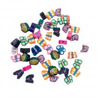 Polymer Ton Perlen , Schmetterling, Kunstdruck, DIY, gemischte Farben, 2-20mm, 100PCs/Tasche, verkauft von Tasche