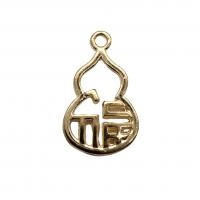 Tibetan Style Pendants, Calabash, plated, golden, 23x14mm, 200PCs/Bag, Sold By Bag