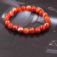 Bracelet de bijou en agate , agate lace, antifatigue & pour femme, rouge, 8mm, Longueur Environ 21 cm, Vendu par PC