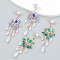 Fashion Fringe Earrings Zinc Alloy with ABS Plastic Pearl & Resin fashion jewelry & for woman Sold By Pair