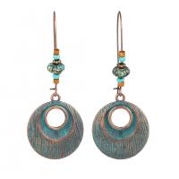 Tibetan Style Drop Earrings, fashion jewelry & for woman & enamel, multi-colored, 65x26mm, Sold By Pair