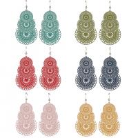 Tibetan Style Drop Earrings, plated, fashion jewelry & for woman, more colors for choice, 55x35mm, Sold By Pair