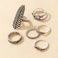 Tibetan Style Ring Set, plated, 6 pieces & fashion jewelry & for woman, Sold By Set
